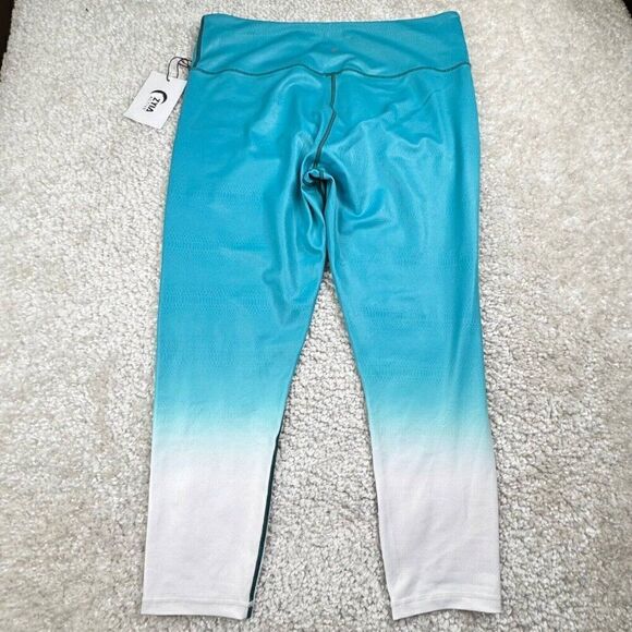 Zyia Teal Venom Metallic Ombre Light N Tight Hi Rise Legging - Picture 3 of 13